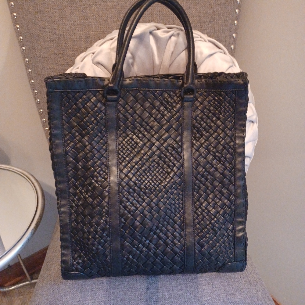 Woven Leather Tote
